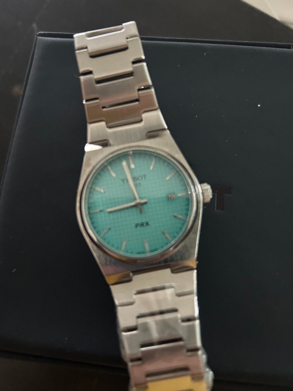 Tissot Men's PRX Automatic Ice Blue Dial Watch